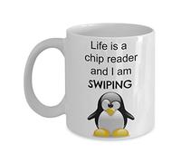 Cute Penguin Life Est Un Lecteur De Chip Tasses Avec Poignée Tasse Céramique Tasse À Café 330Ml Pour Thé Famille Ami