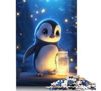Cute Penguin Luminous Glow Puzzle 1000 Pièces Educa Jouet en Bois Cadeau Unique De l'art De La Décoration Jeu Éducatif Challenge Toy pour Adultes Et Enfants À Partir De 12 Ans 1000pcs (75x50cm)
