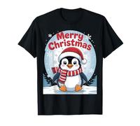 Cute Penguin Merry Christmas Winter Holiday Snow Scene T-Shirt