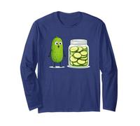 Cute Pickle and Pickle Jar Visual Joke Manche Longue