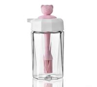 Cute Pig Bouteille d'huile 2 en 1 avec vaporisateur et brosse Rose | Spray et brosse 2 en 1, design cochon, contrôle précis de l'huile, idéal pour les salades et les grillades