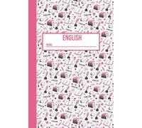 CUTE PINK ENGLISH SUBJECT TOPIC NOTEBOOK: student pupil back to school lines with margins (6x9 close to A5) academic academy secondary young teen pupil