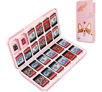 Cute Pink Game Switch Storage Box for Nintendo Switch,Portable Game Card Storage Case with 24 Game Card Slots and 24 Micro SD Card Slots.[K33]