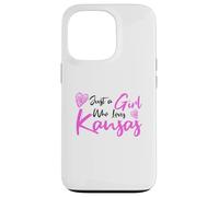 Cute Pink Just a Girl Who Loves Kansas, Cute Kansas Girl Coque pour iPhone 13 Pro