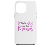 Cute Pink Just a Girl Who Loves Kansas, Cute Kansas Girl Coque pour iPhone 13 Pro Max