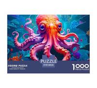 Cute Pink Octopus in Coral Reef Papier Épais Et Durable Défi Cérébral Intéressant, Parfait pour Les Adultes À La Recherche D’Un Loisir Relaxant chez Soi 38x26cm/1000pcs