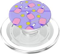 Cute Pink Paddle Pickleball Court Design for Girls PopSockets PopGrip pour MagSafe
