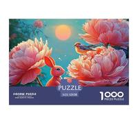 Cute Pink Rabbit Girl Wearing A Red Dress 1000 Pièces Carton Premium Puzzle De Qualité Supérieure Bunny Stimulant Et Éducatif Jeu Créatif Puzzles pour Adultes Et Enfants 52x38cm/1000pcs