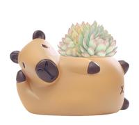 Cute Planters Pot à crayons en résine avec trous d'évacuation pour table, rebord de fenêtre, salon, chambre à coucher, intérieur, extérieur, balcon, terrasse, jardin