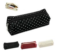 Cute Polka Dot Pencil Case Aesthetic Pencils Pouch,Chic Simple Design | Large Capacity Soft Pencil Case,Vintage Pen Pencil Makeup Pouchs with Zipper,Easy-Care Canvas,Multi-Purpose Functionality