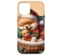 Cute Pomeranian Puppy for Pom Mom Dog Lover Cozy Christmas Coque pour iPhone 12/12 Pro