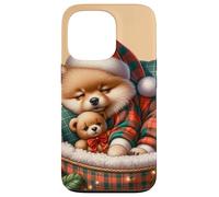 Cute Pomeranian Puppy for Pom Mom Dog Lover Cozy Christmas Coque pour iPhone 13 Pro