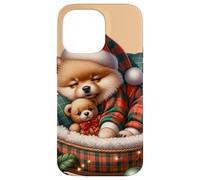 Cute Pomeranian Puppy for Pom Mom Dog Lover Cozy Christmas Coque pour iPhone 14 Pro Max