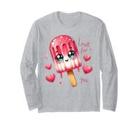 Cute Popsicle I Melt for You Saint-Valentin Love Manche Longue
