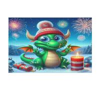 Cute Ptérosaure Puzzles De 1000 Pièces, Puzzle pour Adultes en Bois, Jeu D'adresse Toute La Famille, （75×50cm）