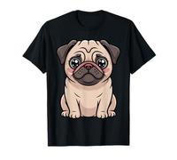 Cute Pug Cartoon Art Kawaii Dog Lover Funny Puppy Style T-Shirt