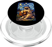 Cute Pug Dog Playing Guitar Whimsical Art Music Camping PopSockets PopGrip pour MagSafe