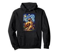 Cute Pug Dog Playing Guitar Whimsical Art Music Camping Sweat à Capuche