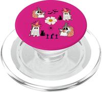 Cute Pumpkin Ghost Boo Cat Bats Pattern Halloween PopSockets PopGrip pour MagSafe