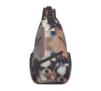 Cute Puppy in The Corner Happy Valentine's Day Crossbody Bag Men's Chest Cross Body Bag, léger, pour la randonnée et Les Voyages