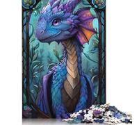 Cute Purple Chibi Dragon Puzzles 1000 Pieces Cadeau Unique Jeu Éducatif Défi Jouet À De Qualité Supérieure Peinture Art pour Adultes Et Enfants À Partir De 12 Ans 1000pcs (38x26cm)