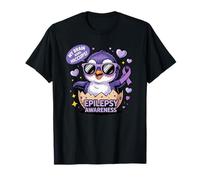Cute Purple Penguin Epilepsy Awareness My Brain Has Hiccup T-Shirt