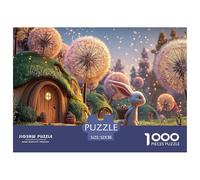 Cute Rabbit Carrying Small Basket 1000 Piece Découpe Précise Puzzle Whimsical Hilltop House Vibrant Jigsaw Déco Maison pour Enfants 52x38cm/1000pcs