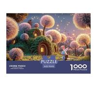 Cute Rabbit Carrying Small Basket 1000 Piece Papier Premium Puzzle Whimsical Hilltop House Stimulant Jigsaw Déco Maison pour Adultes 70x50cm/1000pcs