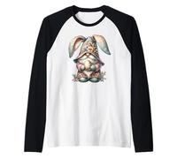 Cute Rabbit GNOME with Bunny Ears Hat for Women Girls Easter Manche Raglan