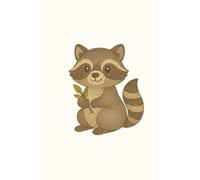 Cute Raccoon: Adorable embroidered raccoon design daily planner, great for kids and forest creature fans.