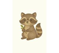 Cute Raccoon: Adorable embroidered raccoon design daily planner, great for kids and forest creature fans.