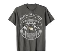 Cute Release The Cat Files Alien Side Quests UFO Science-Fiction T-Shirt