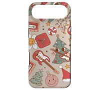 Cute Retro Christmas Pattern Tree Smiling Groovy Music Beige Coque pour iPhone Air