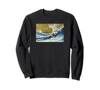 Cute Retro Vintage Surfing a Wave Bernedoodle Dog Lover Sweatshirt
