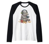 Cute Rhino Manette de Jeu vidéo PC Console Gaming Nerd Manche Raglan