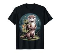 Cute River Otter Hiking Backpacking Wilderness Backpack T-Shirt