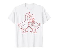 Cute Romantic Goose Heart Love T-Shirt
