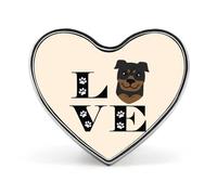 Cute Rottweiler Dog Love Brooch Pins Heart Badge Collar Lapel Pins Dress Coat Accessories for Women Men