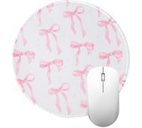 Cute Round Travel Mouse Pad with Non-Slip Rubber Base,Aesthetic Mouse Pad for Laptop Wireless Office Accessory Kawaii 8x7.5 inch