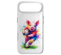Cute Rugby Pig Running with Ball Coque pour iPhone Air