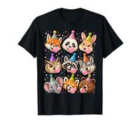 Cute Safari Zoo Animals Bubble Gum Birthday Party Squad T-Shirt