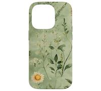 Cute Sage Green Floral Wildflower Floral Botanical Flowers Coque pour iPhone 14 Pro