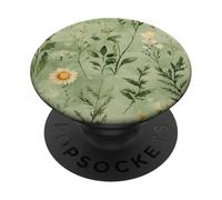 Cute Sage Green Floral Wildflower Floral Botanical Flowers PopSockets PopGrip Adhésif