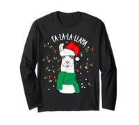 Cute Sarcastic Christmas Llama Outfit Graphic Design Style Manche Longue