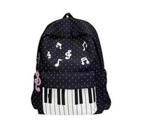 Cute School Backpack | Piano Dot Print Large Capacity | Waterproof