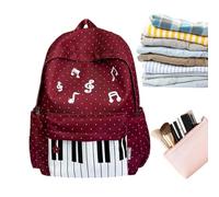 Cute School Backpack | Piano Dot Print Large Capacity | Waterproof