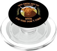 Cute Scottish Highland Cow - Bad Hair Don´t Care PopSockets PopGrip pour MagSafe