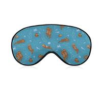 Cute Sea Otters Sleeping Eye Mask Eye Shade avec sangle réglable pour les yeux bandés pour les voyages en avion