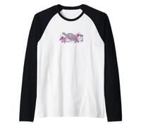 Cute Sea Turtle Pink Green Hibiscus Flowers Hawaiian Mandala Manche Raglan