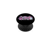 Cute Sea Turtle Pink Green Hibiscus Flowers Hawaiian Mandala PopSockets PopGrip Adhésif